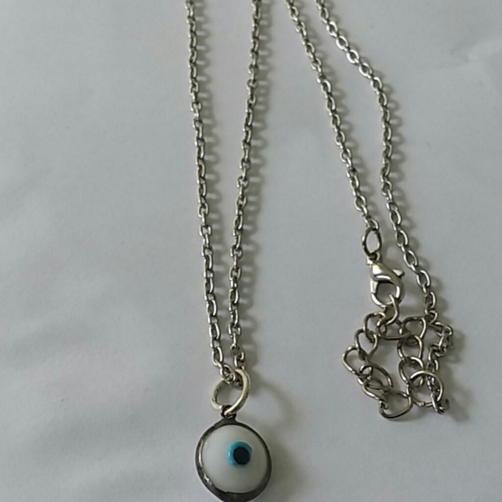 white evil eye necklace